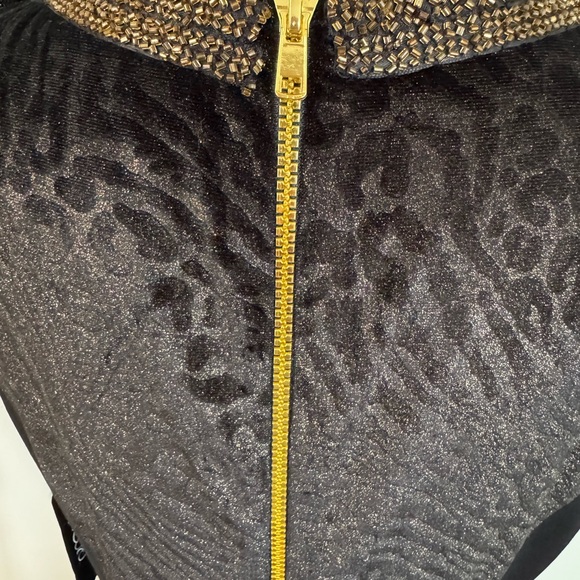 Sz 10 Jax black maxi dress cut out beads neckline Gold zipper fully lined MWT - Picture 5 of 9